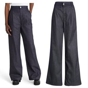 FRAME Pleat Wide Leg Denim Chinos Trousers Jeans Womens Sz 26 NWOT